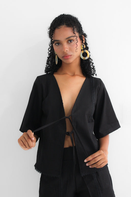 Blusa Bohio negra